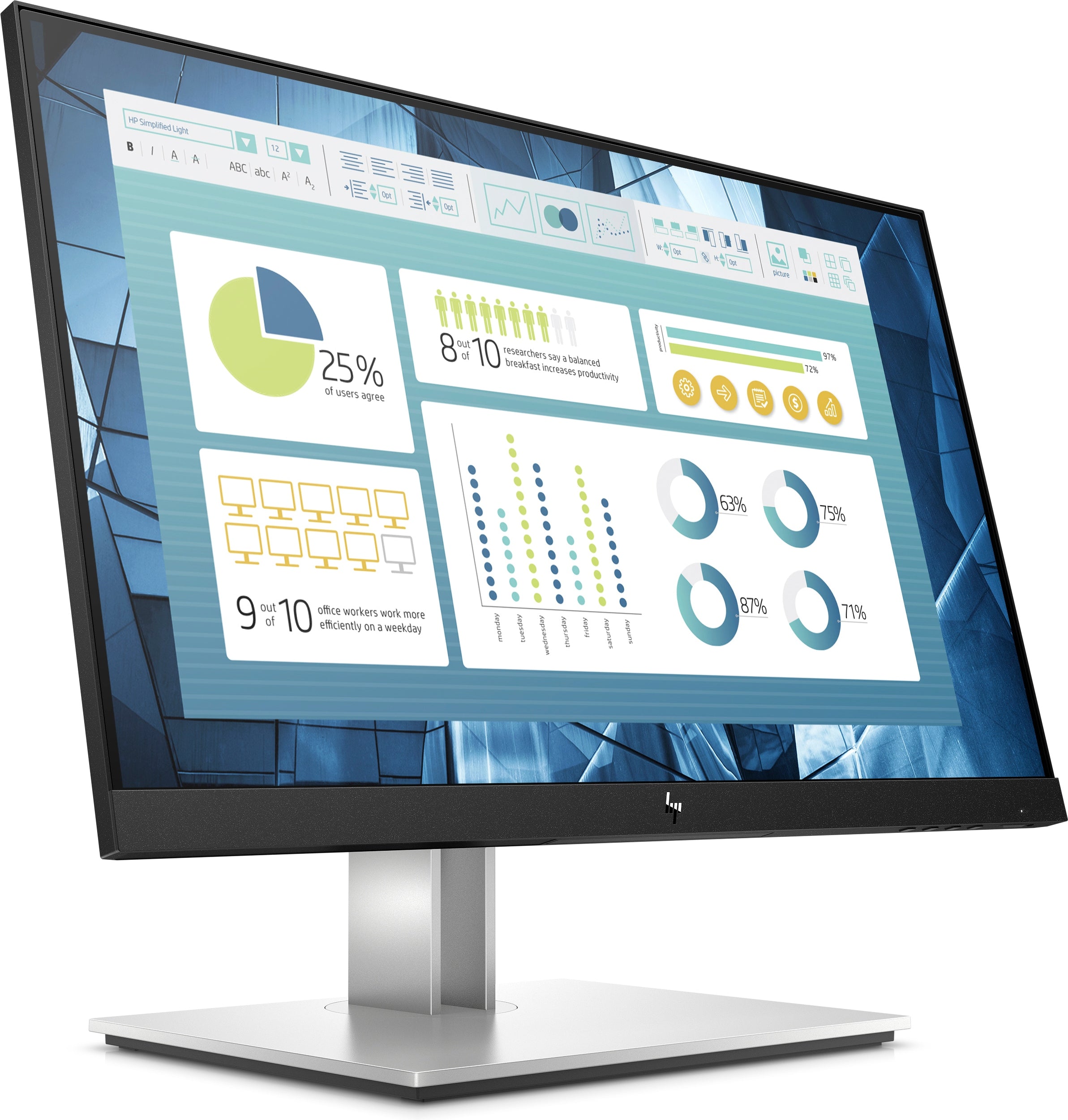 HP E22 G4 21.5" FHD LCD Monitor, 16:9, 5ms, 1000:1-Contrast - 9VH72AA#ABA (Certified Refurbished)