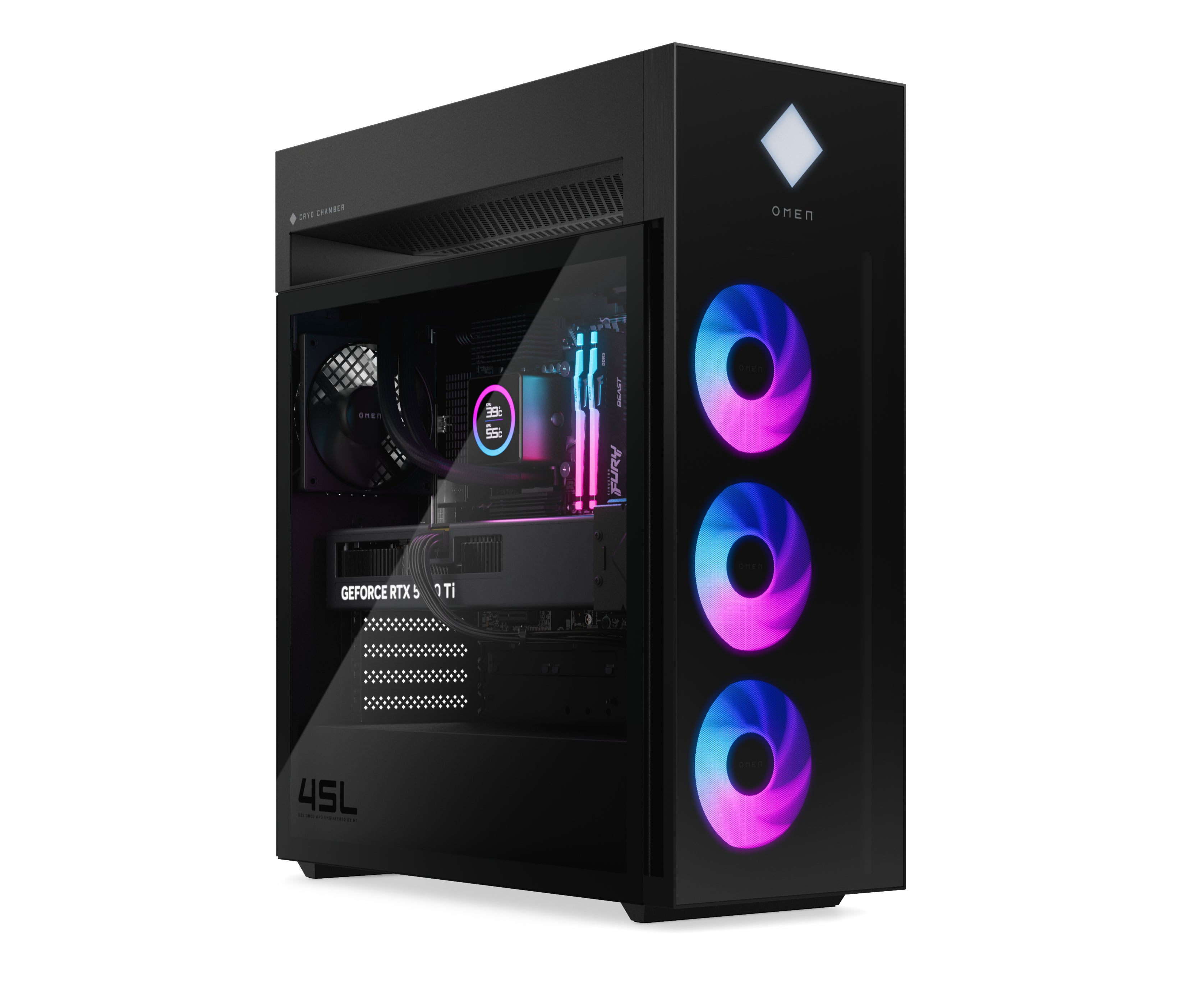 HP OMEN 45L GT22-3080 Tower Gaming PC, Intel Ultra 7 265K, NVIDIA GeForce RTX 5080, 32GB RAM, 2TB SSD, Win11P - B91WHAA#ABA