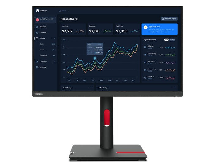 Lenovo ThinkVision T22i-30 21.5" FHD WLED Monitor, 16:9, 6ms, 1000:1-Contrast - 63B0MAT6US