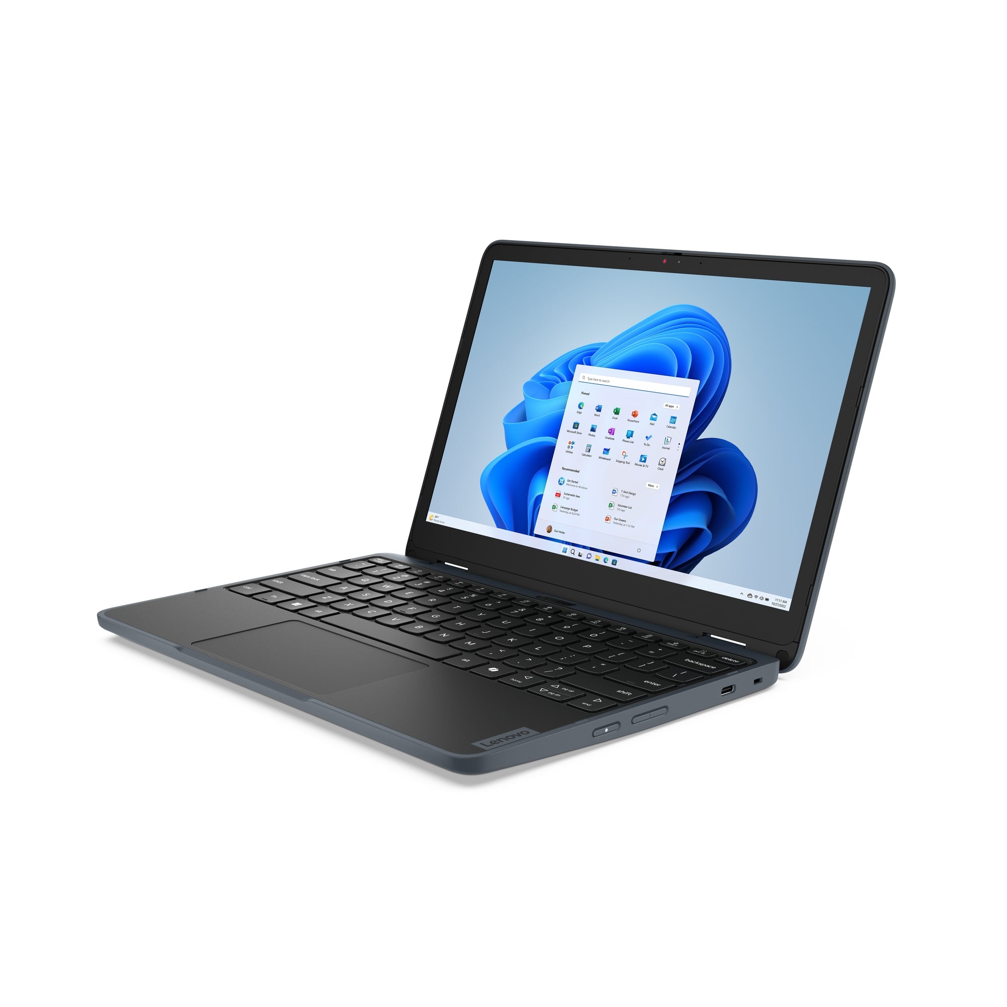 Lenovo 300w Gen 5 11.6" HD Convertible Notebook, Intel N150, 8GB RAM, 128GB SSD, Win11P - 83LF0005US