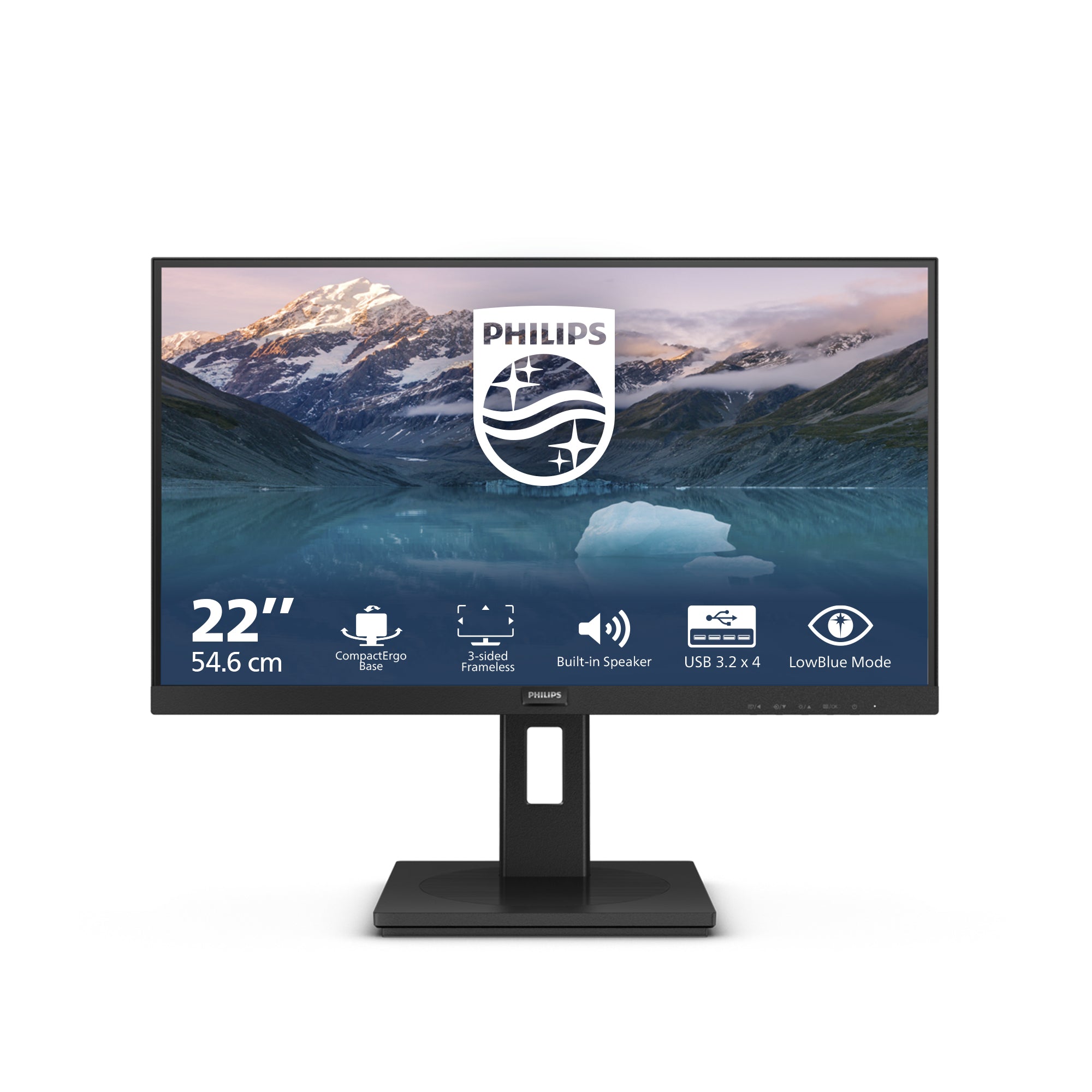Philips S Line 21.5" Full HD LED Monitor, 16:9, 4ms, 3000:1-Contrast - 222S9JML