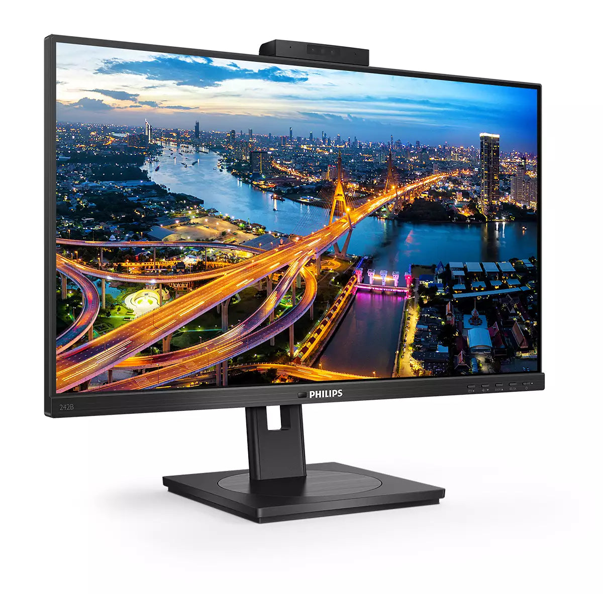 Philips B Line 23.8" FHD LCD Monitor with Windows Hello Webcam, 16:9, 4MS, 50M:1-Contrast - 242B1H