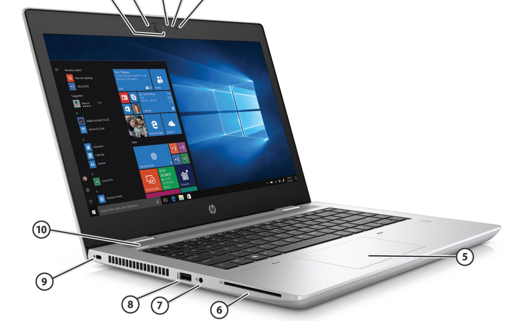 HP ProBook 640-G7 14" FHD Notebook, Intel i5-10210U, 1.60GHz, 32GB RAM, 512GB SSD, Win10P - 7Z9R1U8#ABA