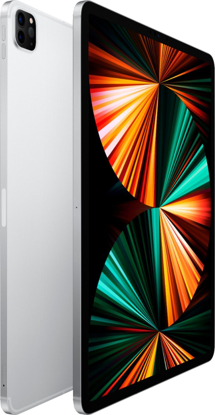 Apple iPad Pro (5th Gen, 2021) 12.9" Liquid Retina XDR Display, 128GB, WiFi + Cellular, Unlocked, Silver - MHNT3LL/A