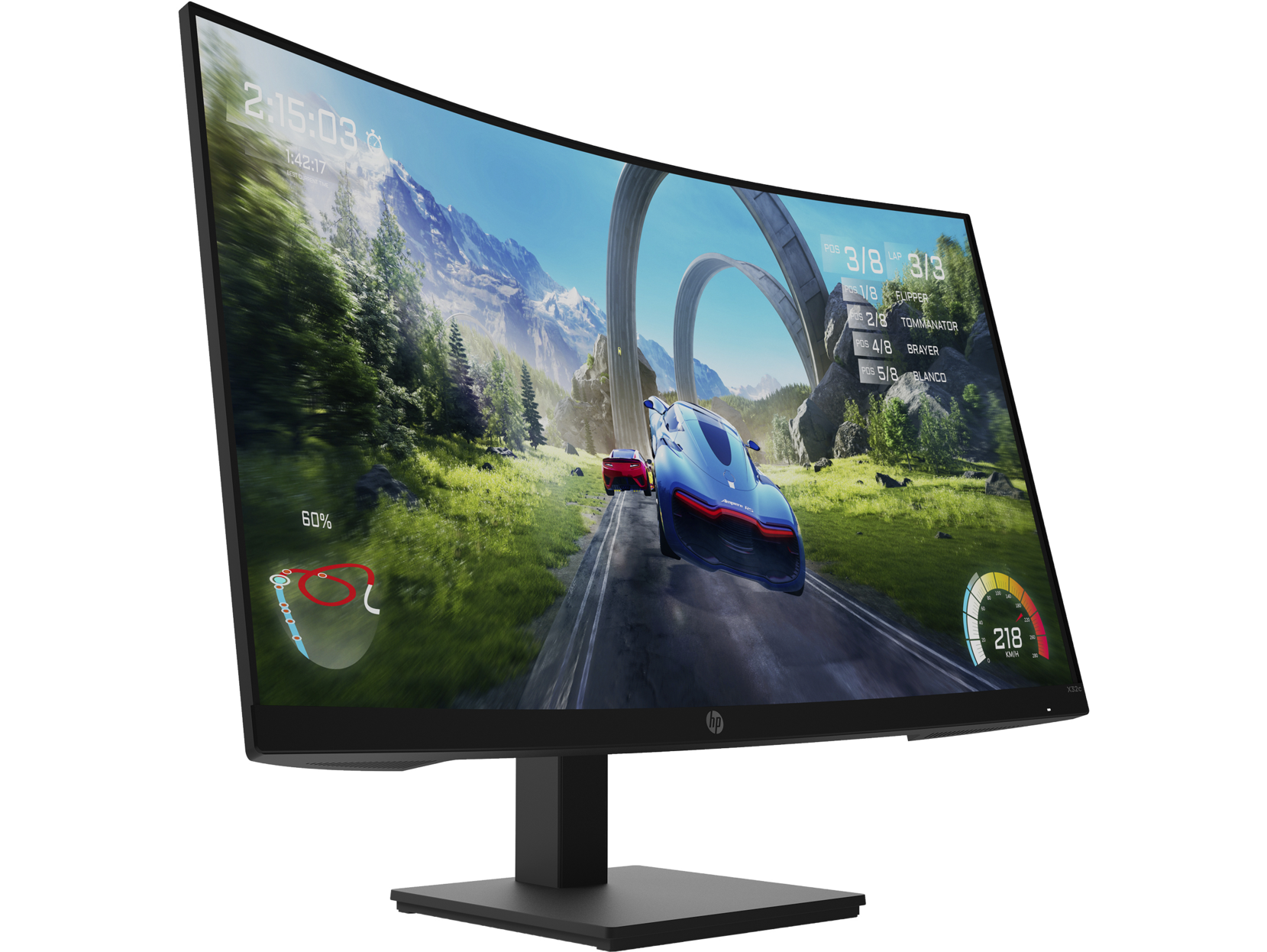 HP X32c 31.5" FHD Curved Gaming Monitor, 16:9, 1MS, 3K:1-Contrast - 33K29AA#ABA