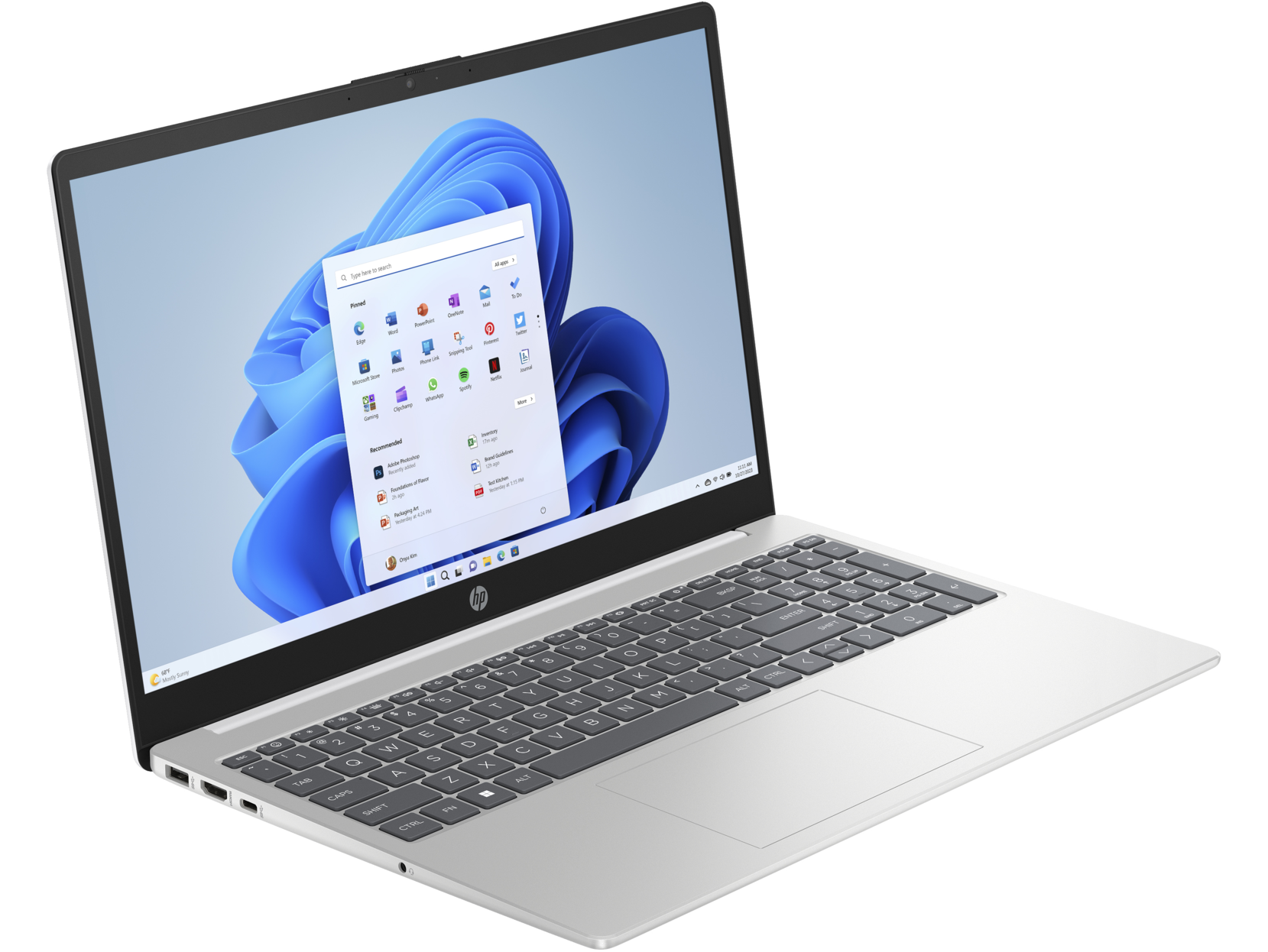 HP 15-fc0062nr 15.6" HD Notebook, AMD R3-7320U, 2.40GHz, 4GB RAM, 256GB SSD, Win11H - 7H3A5UA#ABA