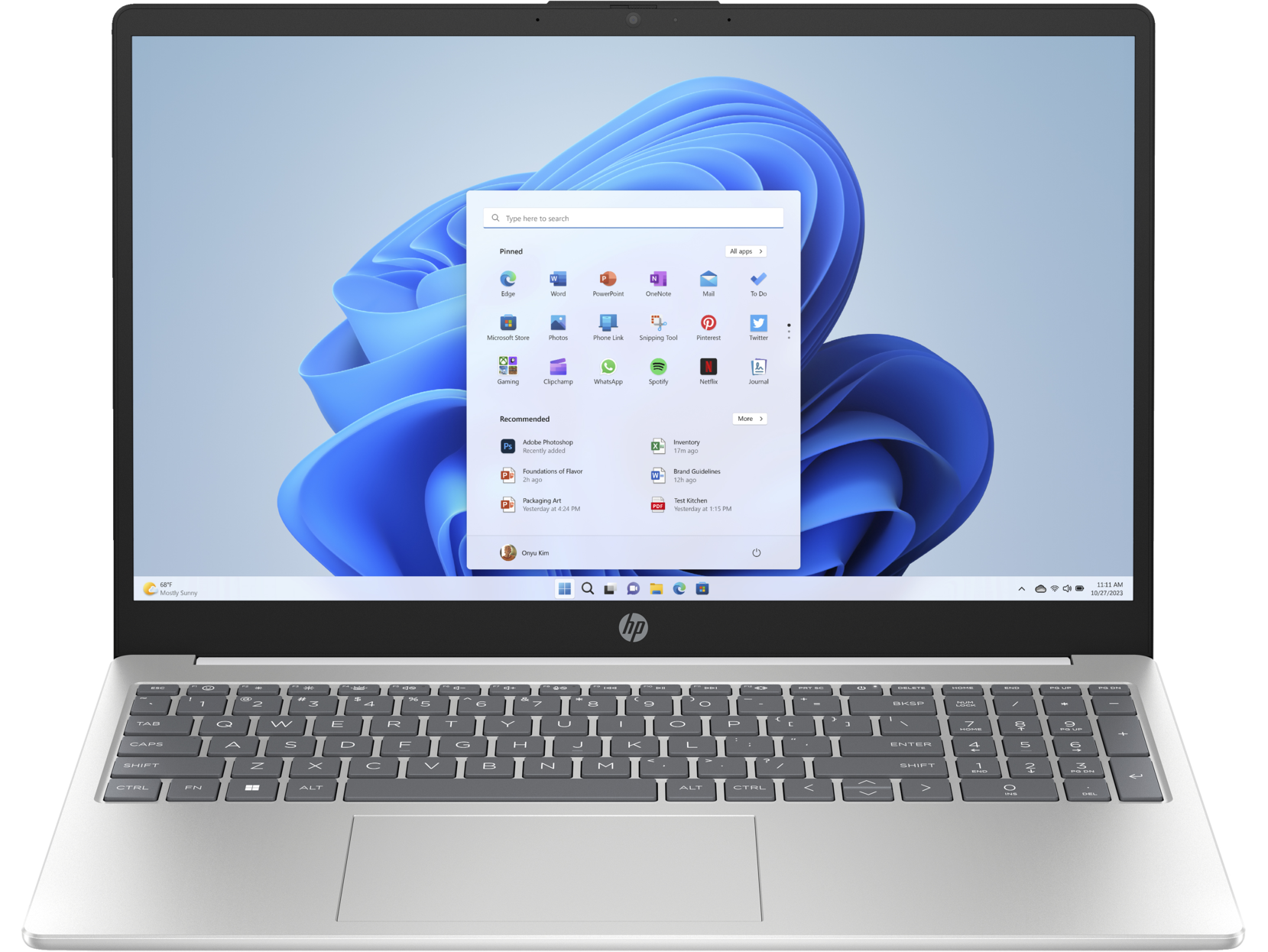 HP 15-fc0062nr 15.6" HD Notebook, AMD R3-7320U, 2.40GHz, 4GB RAM, 256GB SSD, Win11H - 7H3A5UA#ABA