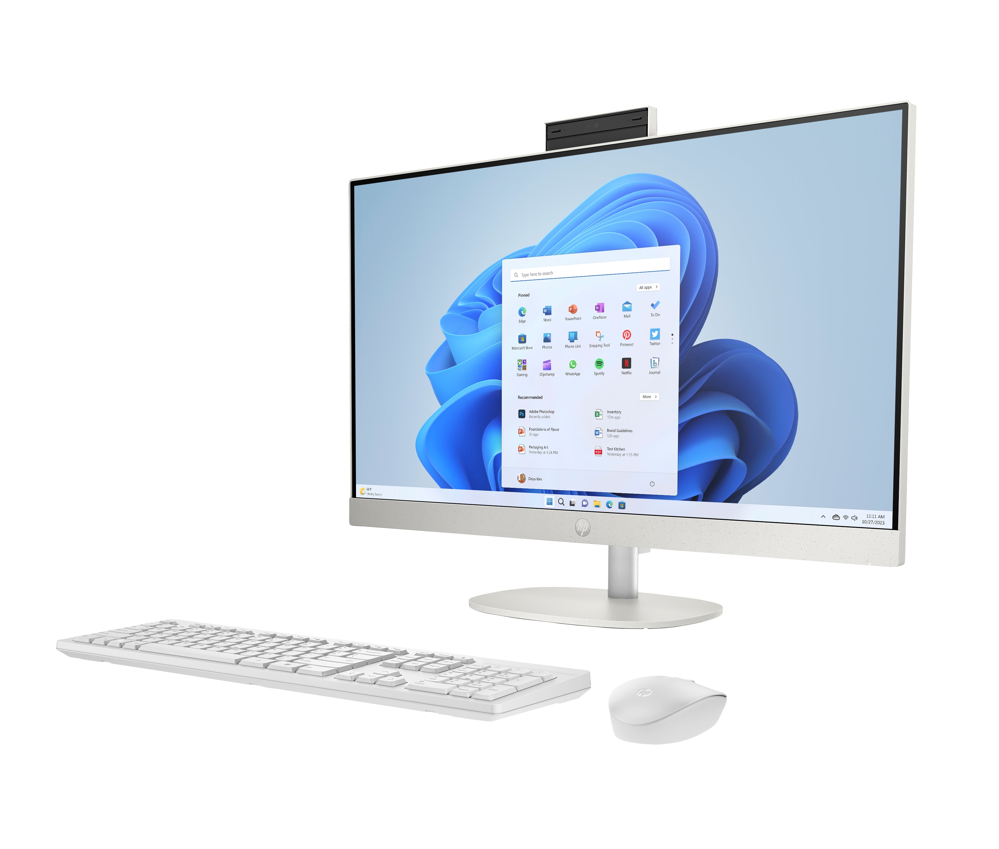 HP 27-cr0160 27" FHD All-in-One Desktop AMD R5-7520U, 2.80GHz, 8GB RAM, 512GB SSD, Win11H - B88E5AA#ABA (Certified Refurbished)