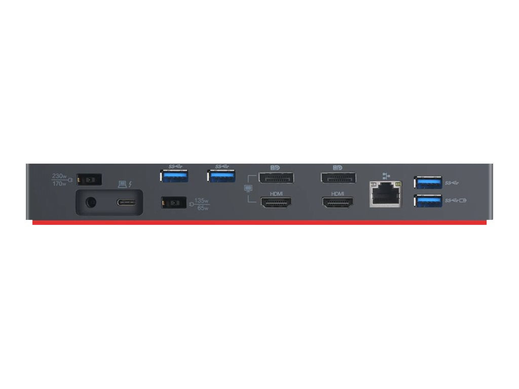 Lenovo Thinkpad Thunderbolt 3 Workstation Dock Gen 2, 230W, 6 USB, 2 DP, 2 HDMI - 40ANY230US