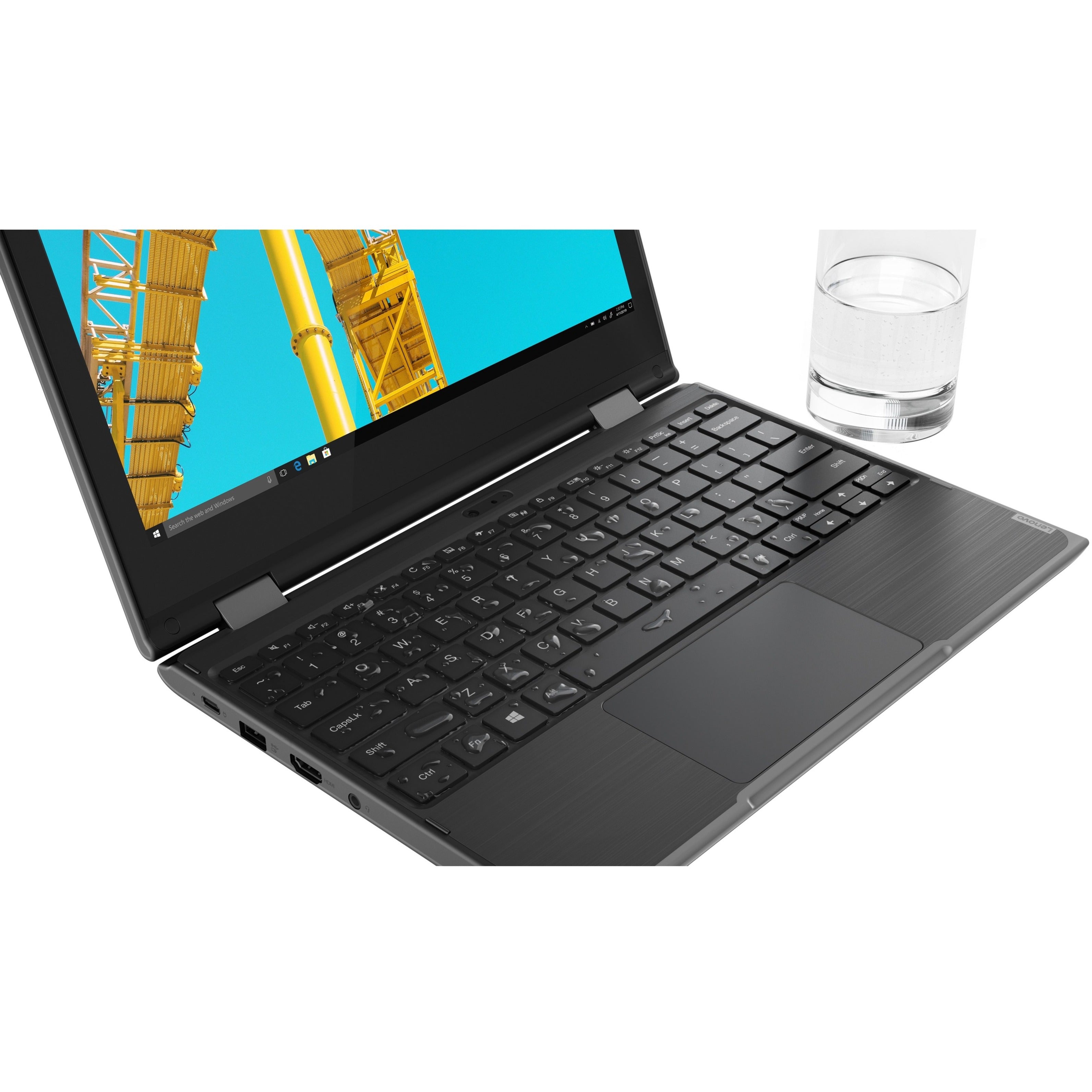 Lenovo 300e 11.6" HD 2nd Gen Convertible Notebook, AMD 3015e, 1.20GHz, 4GB RAM, 64GB eMMC, Win10P - 82GK000LUS