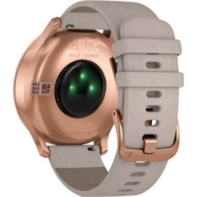 Garmin Vivomove HR Smart Watch, Rose Gold with Gray Suede Band - 010-01850-19