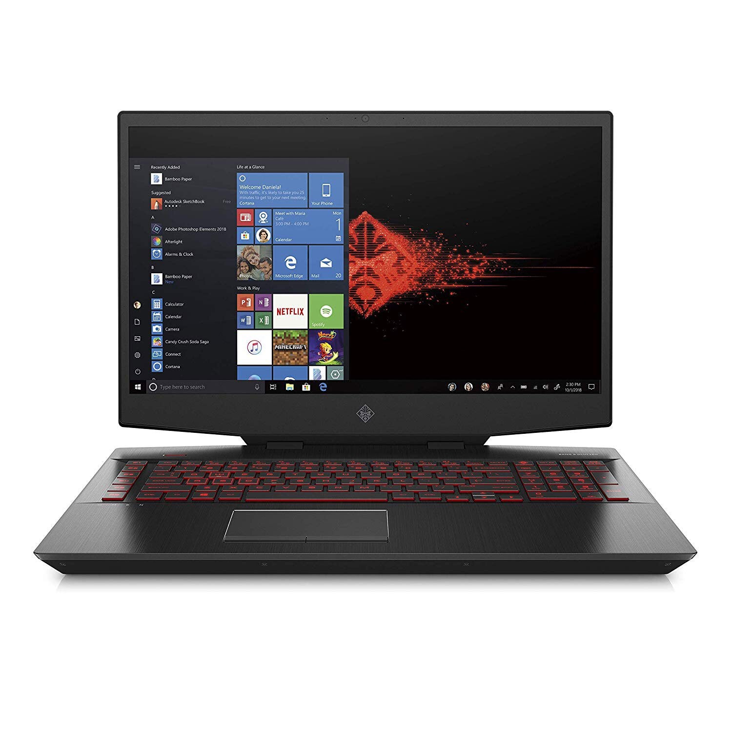 HP Omen 17-cb0050nr 17.3" Full HD (Non-Touch) Notebook, Intel Core i7-9750H, 2.60GHz, 16GB RAM, 1TB HDD, 256GB SSD, Windows 10 Home 64-Bit- 6QX53UA#ABA