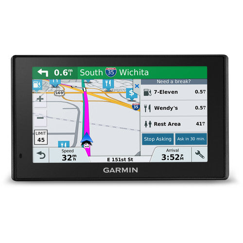 Garmin DriveAssist 51 LMT-S Automobile Portable GPS Navigator, 5" Touchscreen Color Display, Dash Cam, Mountable, Black - 010-01682-02