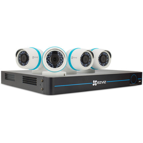 Ezviz 8-Channel 1080p HD Security System, 4 PoE Cameras, 2TB HDD - BN-1824A2 (Certified Refurbished)
