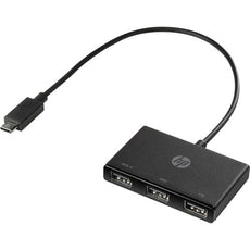 HP USB-C to USB-A Hub for Notebooks, Wired, Black - Z6A00UT