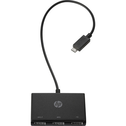 HP USB-C to USB-A Hub for Notebooks, Wired, Black - Z6A00UT