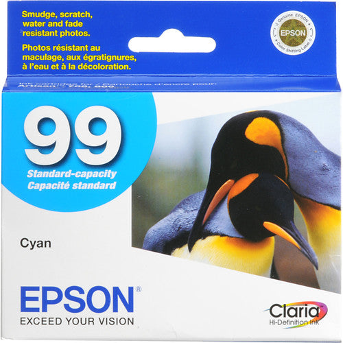 Epson 99 Cyan Ink Cartridge for Artisan 700 & 800 Series Printers, 500 Pages - T099220-S