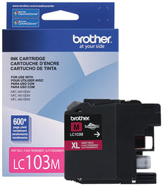 Brother Genuine High-Yield Magenta Ink Cartridge, 600 Pages - LC103M
