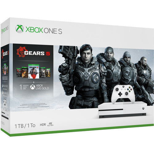 Microsoft Xbox One S Gears 5 Bundle, 1TB HDD, 8GB RAM, Wireless Gaming Console - 234-01020