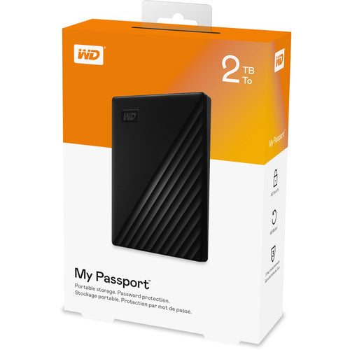 Western Digital My Passport 2TB USB 3.2 Hard Disk Drive, External HDD - WDBYVG0020BBK-WESN