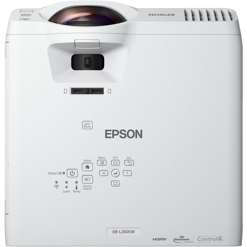 Epson PowerLite L200SW Short Throw Wireless Laser Projector, 3800 Lumens, 2500000:1-Contrast - V11H993020
