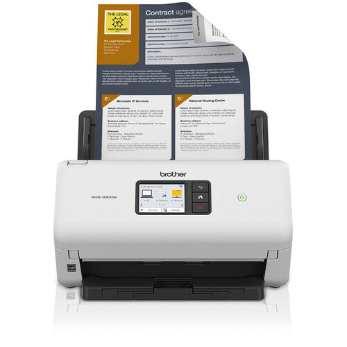 Brother ADS-3300W Cordless Sheetfed Desktop Scanner, Duplex Scanning, WiFi, Ethernet, USB - ADS3300W