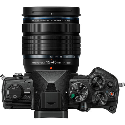 Olympus OM SYSTEM OM-5 Mirrorless Digital Camera with 12-45mm f/4.0 PRO Lens, Black - V210022BU000