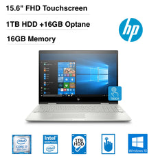 HP Envy X360 15T-BP100 15.6" FHD Touchscreen  Notebook, Intel Core i7, 1.80GHz, 16GB RAM, 1TB HDD +16GB Optane, Windows 10 Home-1ZA23AAR#ABA-WHFS