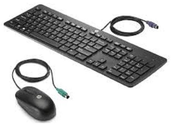 HP PS/2 Business Slim Keyboard and Mouse, English, QWERTY, Symmetrical - T4E66AT#ABA