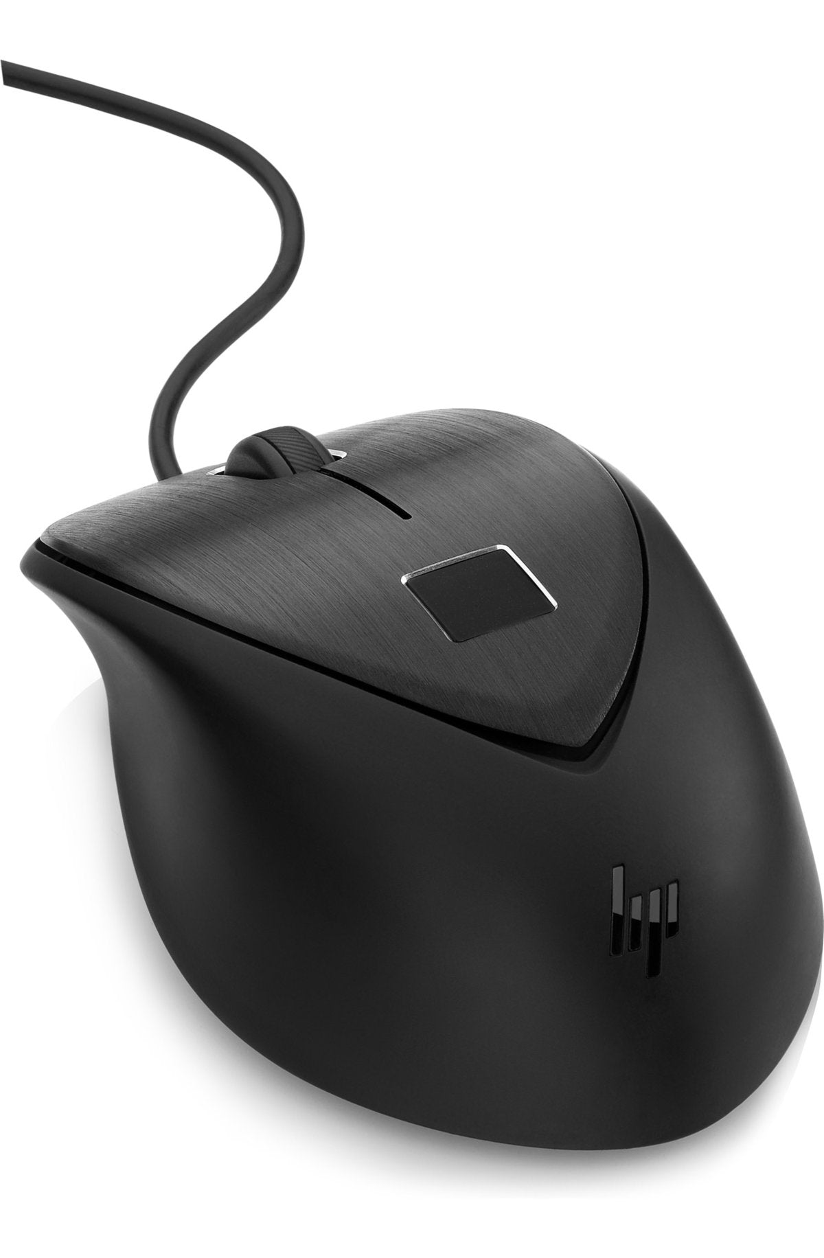 HP USB Fingerprint Mouse, 1600dpi, 3 Buttons, Scroll Wheel, Wired - 4TS44UT#ABA