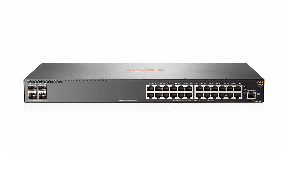 HPE Aruba 2930F 24G 4SFP+ Switch, 24 x RJ-45, 4 x SFP+, 1 x RJ-45 Serial Console Port - JL253A#ABA
