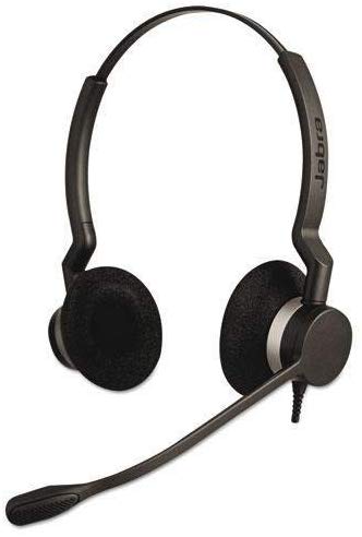 Jabra BIZ 2300 QD Duo Headset, Cushioned Head-band, Wired, Boom - 2309-820-105