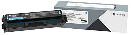Lexmark Cyan High Yield Print Cartridge for Select Color Laser Printers, 2,500 Pages Yield - C330H20