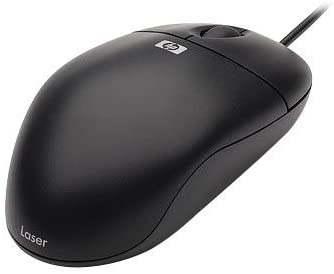 HP USB Laser Mouse, 1000 dpi, 2 Primary Buttons, Clickable Scroll Wheel, Black - QY778AT