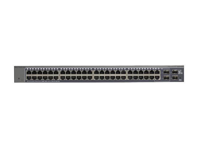 Netgear ProSafe GS748Tv5 48-port Gigabit Ethernet Smart Managed Switch, 48 x 1G + 4 x 1G SFP Ports - GS748T-500NAS