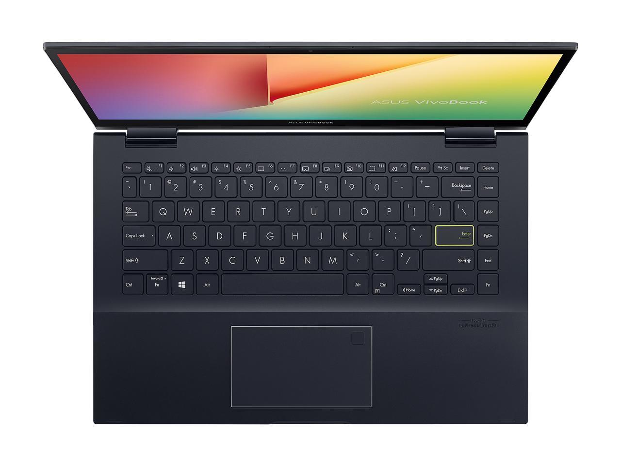 Asus VivoBook Flip 14" FHD Convertible Laptop, AMD R7-4700U, 2.0GHz, 8GB RAM, 512GB SSD, Win10H - TM420IA-DB71T (Refurbished)
