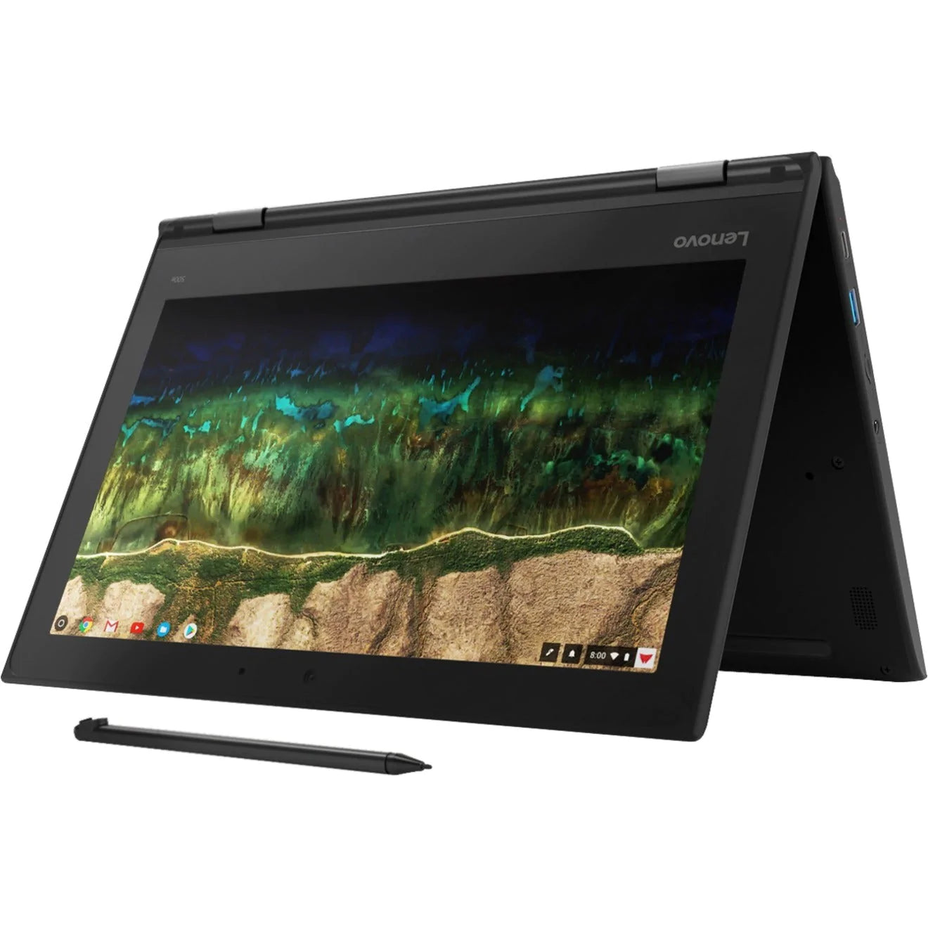Lenovo 500e 11.6" HD 2nd Gen Chromebook, Intel Celeron N4120, 1.10GHz, 8GB RAM, 64GB eMMC, Chrome OS - 81MC004UUS
