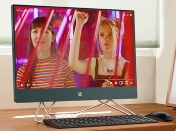 HP 24-cb0092ds 23.8" FHD All-in-One PC, Intel Pentium J5040, 2.0GHz, 8GB RAM, 256GB SSD, Win11H - 577K1AA#ABA (Certified Refurbished)