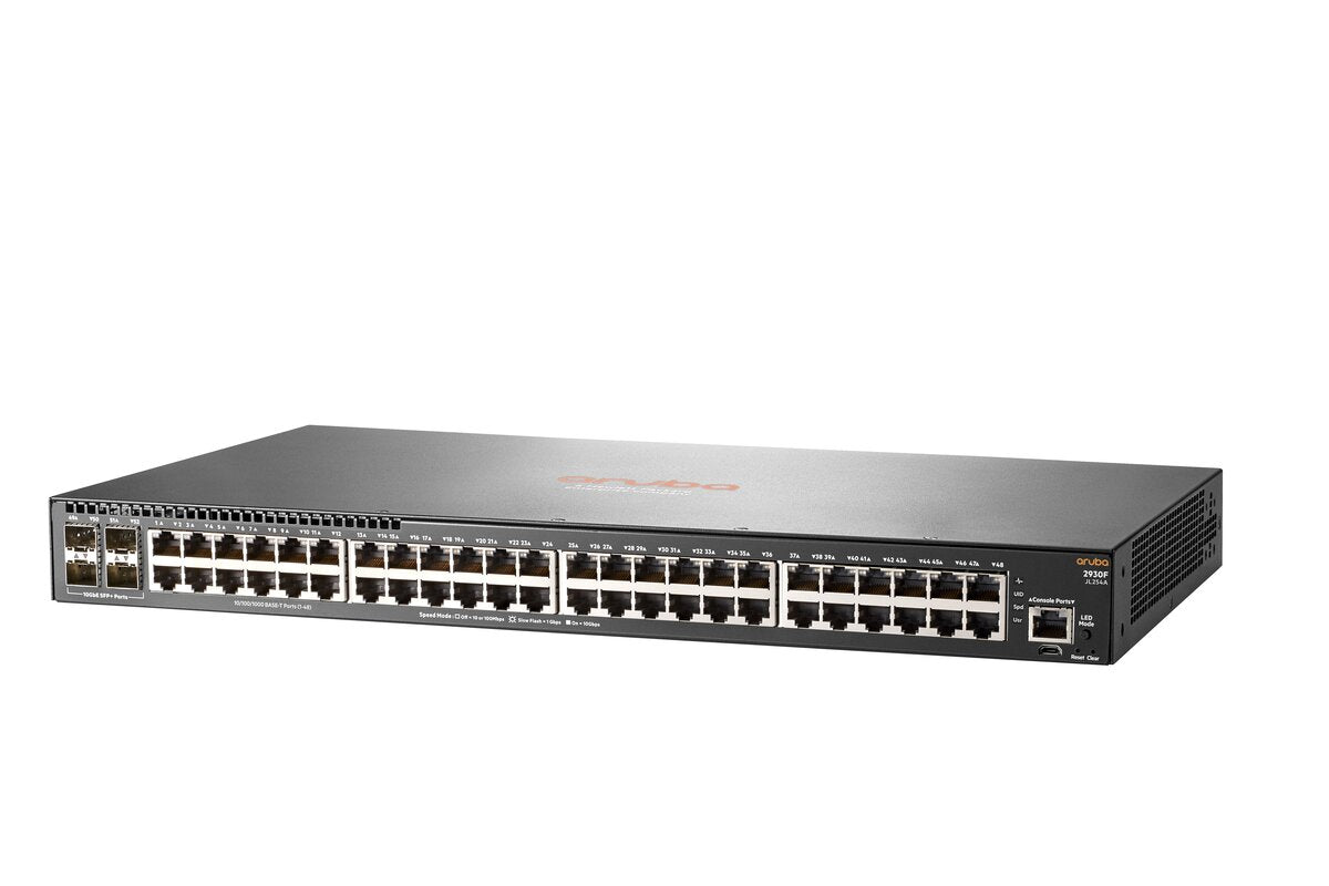 HPE Aruba 2930F 48G 4SFP+ Switch, 48 x RJ-45, 4 x SFP+, 1 x RJ-45 Serial Console Port - JL254A#ABA