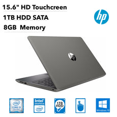 HP 15-da0076nr 15.6" HD (Touchscreen) Notebook, Intel Core i3-7020U, 2.30 GHz, 8GB RAM, 1 TB SATA, Windows 10 Home 64-Bit- 3VN34UA#ABA