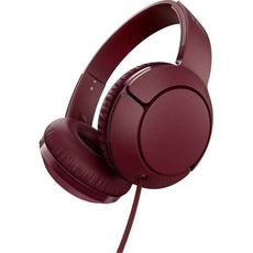 TCL MTRO200 On-Ear Wired Headphones with Mic, Flat-fold, Burgundy Crush - MTRO200RD-NA