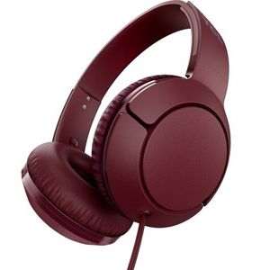 TCL MTRO200 On-Ear Wired Headphones with Mic, Flat-fold, Burgundy Crush - MTRO200RD-NA