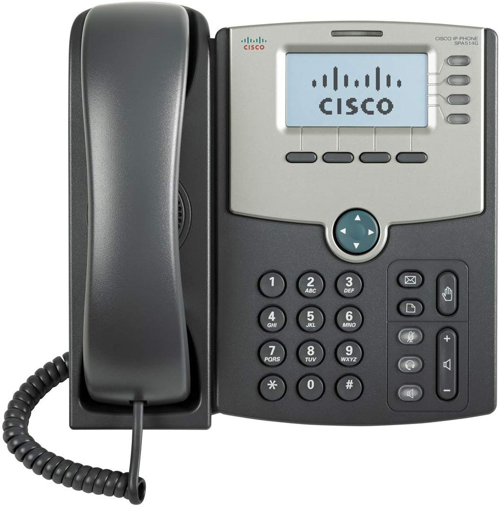 Cisco SPA 514G 4-Line IP Phone with Display, 4 x Total Line, VoIP, Caller ID, 2 x RJ-45, PoE Ports - SPA514G (Certified Refurbished)