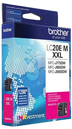 Brother Genuine INKvestment Super High-Yield Magenta Ink Cartridge, 1200 Pages - LC20EM