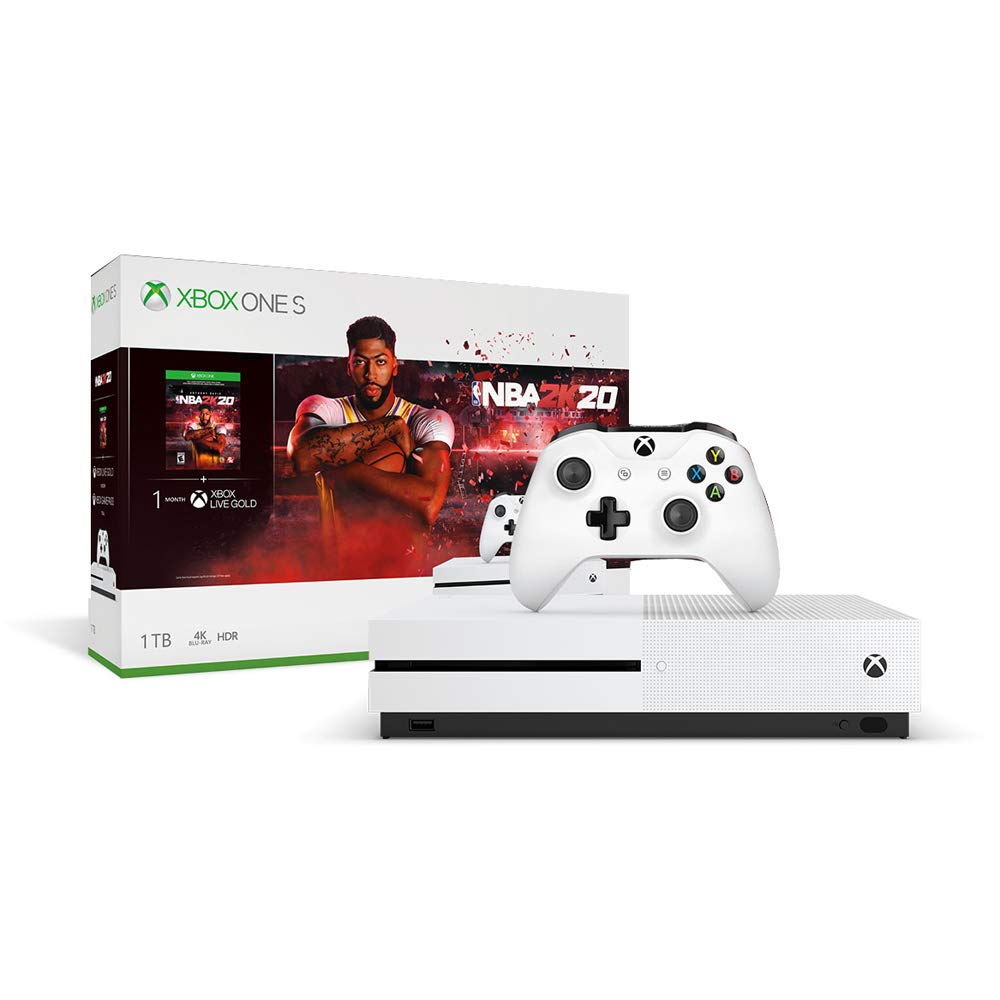 Microsoft Xbox One S NBA 2K20 Bundle, 1TB HDD, 8GB RAM, Wireless Gaming Console - 234-00998