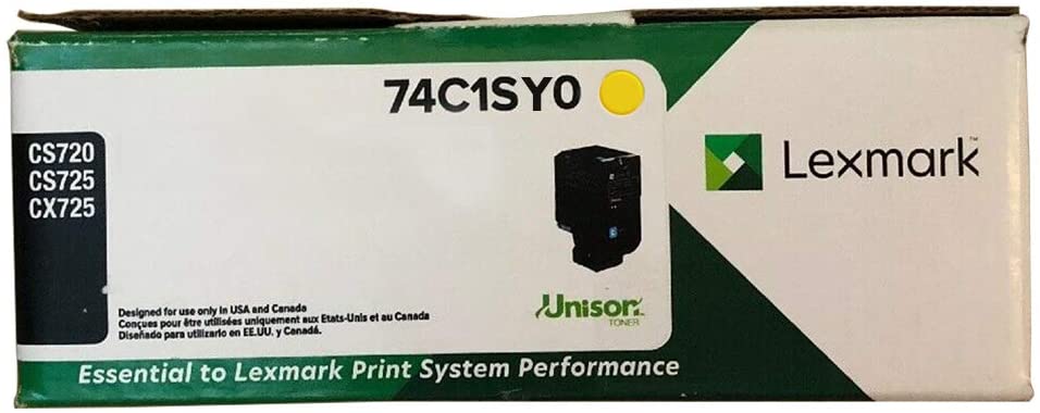 Lexmark CS/CX Yellow Standard Yield Return Program Toner Cartridge, 7000 Pages Yield - 74C1SY0