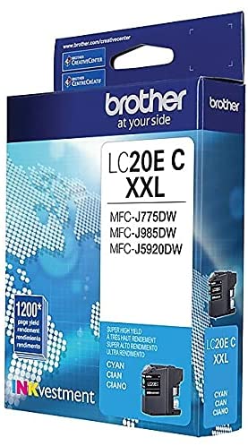 Brother Genuine INKvestment Super High-Yield Cyan Ink Cartridge, 1200 Pages - LC20EC