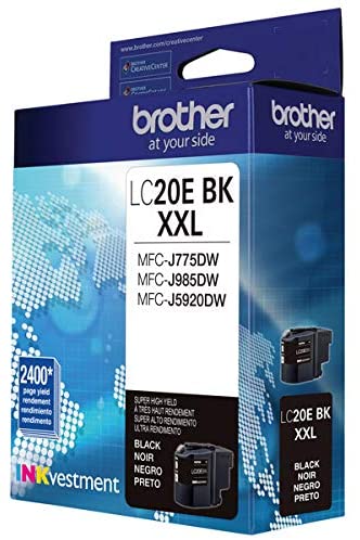 Brother Genuine INKvestment Super High-Yield Black Ink Cartridge, 2400 Pages - LC20EBK