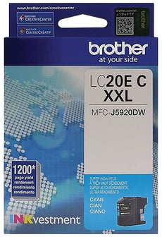 Brother Genuine INKvestment Super High-Yield Cyan Ink Cartridge, 1200 Pages - LC20EC