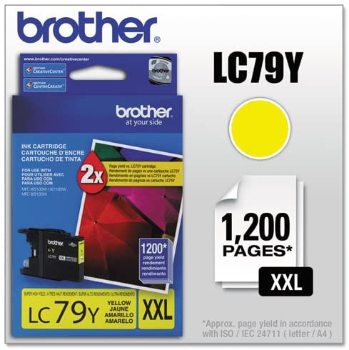 Brother Genuine Super High Yield (XXL) Yellow Ink Cartridge, 1200 Pages - LC79Y